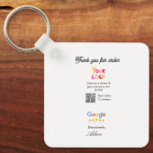 Google review business logo website scan QR code キーホルダー (正面)