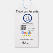 Google review business logo website scan QR code ギフトタグ (裏面)
