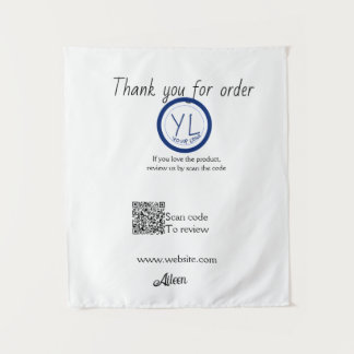 Google review business logo website scan QR code タペストリー