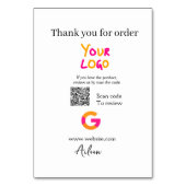 Google review business logo website scan QR code テーブルナンバー (裏面)