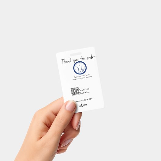 Google review business logo website scan QR code バッジ (手持ち)