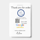 Google review business logo website scan QR code バッジ (裏面)