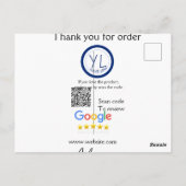 Google review business logo website scan QR code ポストカード (裏面)
