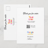 Google review business logo website scan QR code ポストカード (正面/裏面)