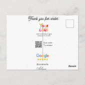 Google review business logo website scan QR code ポストカード (裏面)
