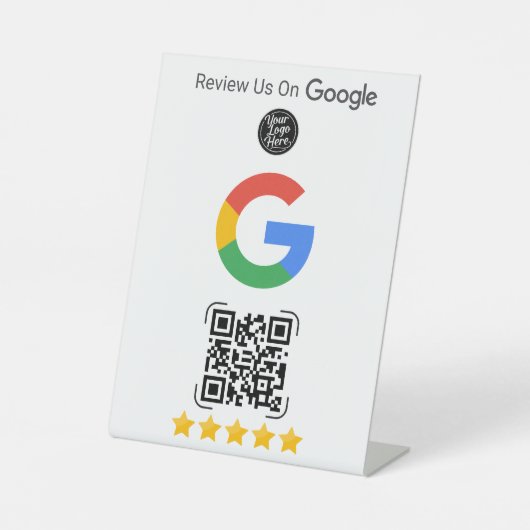 Google Review Business Stand with QR 台座サイン (正面)