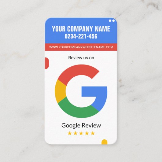 Google Review Card（あらゆる企業に対応） 名刺 (正面)