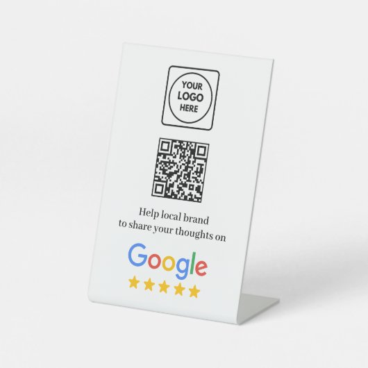 Google Review Feedback QR Pedestal Sign 台座サイン (正面)