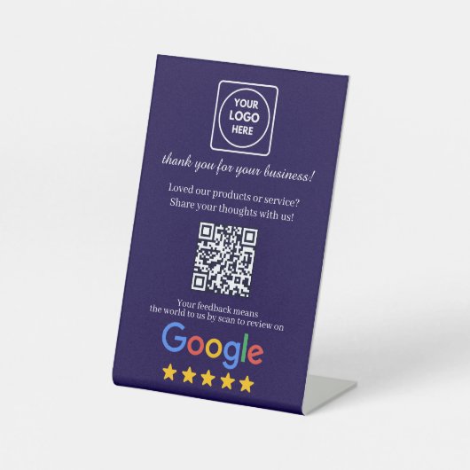 Google Review QR Black Link Display 台座サイン (正面)