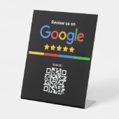 Google Review QR Code Black 台座サイン (正面)