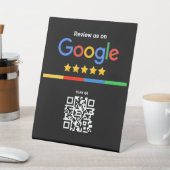 Google Review QR Code Black 台座サイン (インサイチュ)