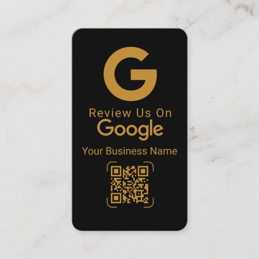 Google Review QR Code Black Gold 名刺 (正面)