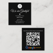 Google Review QR Code Black Square スクエア名刺 (正面/裏面)