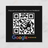 Google Review QR Code Black Square スクエア名刺 (裏面)
