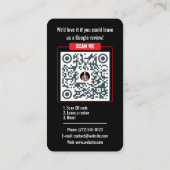 Google Review QR Code Business Card - Black 名刺 (裏面)