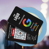 Google Review QR Code Business Card - Black  名刺