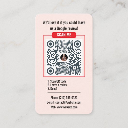 Google Review QR Code Business Card Template 名刺 (裏面)