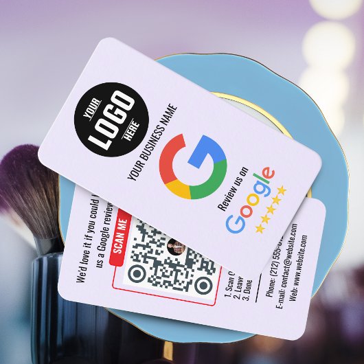 Google Review QR Code Business Card Template 名刺
