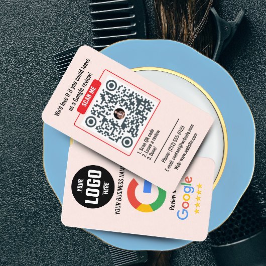 Google Review QR Code Business Card Template 名刺