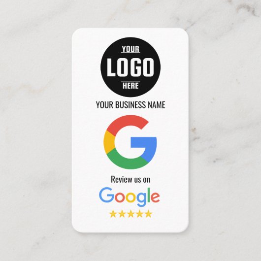 Google Review QR Code Business Card Template 名刺 (正面)