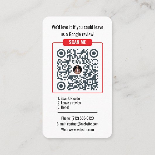 Google Review QR Code Business Card Template 名刺 (裏面)