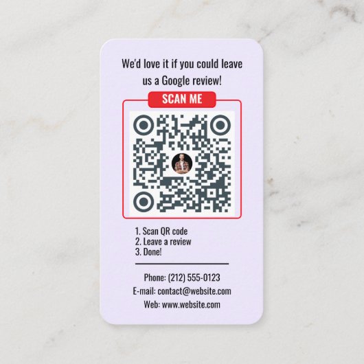 Google Review QR Code Business Card Template 名刺 (裏面)