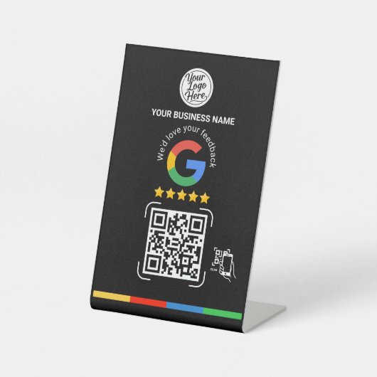 Google Review QR Code Business Name 台座サイン (正面)