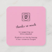 Google Review QR Code Business Note Card エンクロージャーカード (裏面)