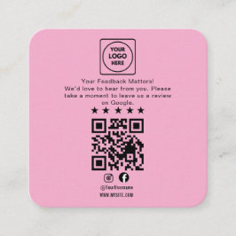 Google Review QR Code Business Note Card エンクロージャーカード