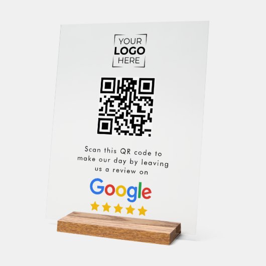 Google Review QR Code Business Review  アクリルサイン (傾斜)