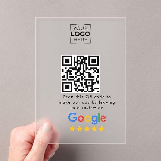 Google Review QR Code Business Review  アクリル招待状 (インサイチュ (ポータブル))