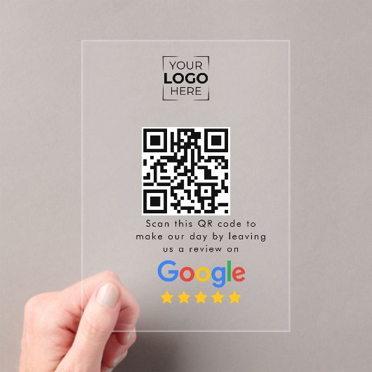 Google Review QR Code Business Review  アクリル招待状 (インサイチュ (ポータブル))