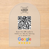 Google Review QR Code Business Review アクリル招待状 (正面)