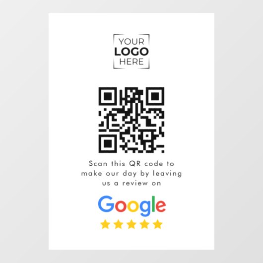 Google Review QR Code Business Review  ウィンドウサイン (シート)