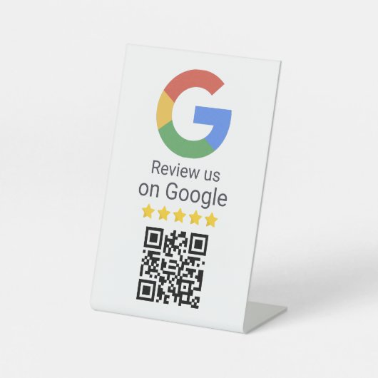 Google Review QR Code Business Tabletop Sign 台座サイン (正面)