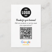 Google Review QR Code Cards | Business Thank You  エンクロージャーカード (正面)