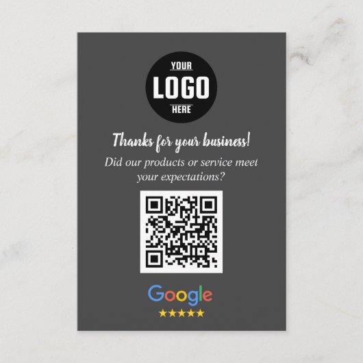 Google Review QR Code Cards | Business Thank You  エンクロージャーカード (正面)