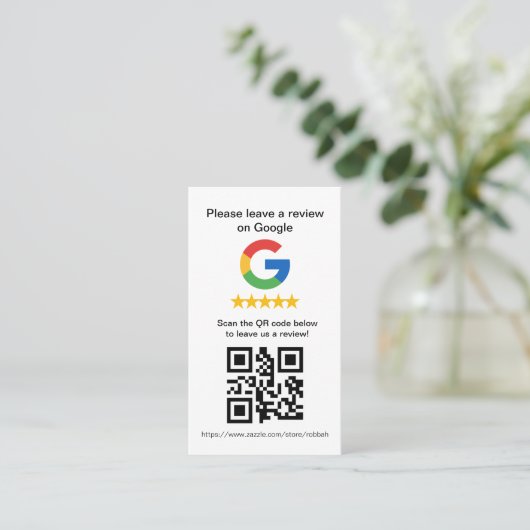 Google Review QR Code Cards,Review Sign 名刺 (スタンド正面)