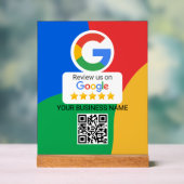 Google Review QR Code Colorful Business アクリルサイン (ニュートラル)
