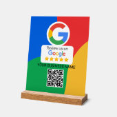 Google Review QR Code Colorful Business アクリルサイン (傾斜)
