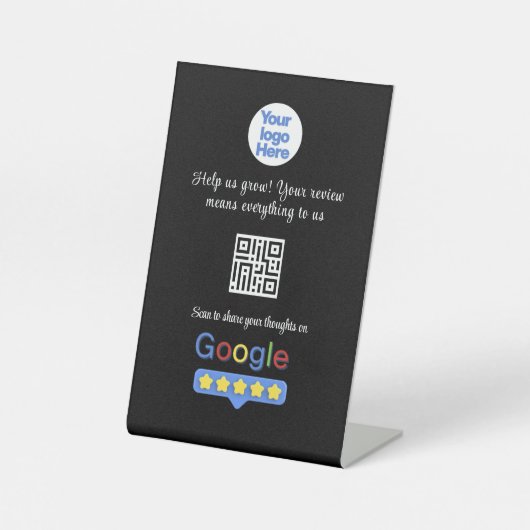 Google Review QR Code | Custom Business Feedback 台座サイン (正面)