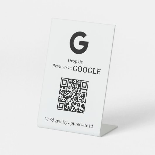 Google Review QR Code | Custom Business Feedback 台座サイン (正面)