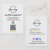 Google Review QR Code Customer Feedback request 名刺 (正面/裏面)
