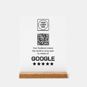 Google Review QR Code | Modern Business Display アクリルサイン (正面)