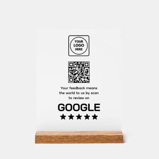 Google Review QR Code | Modern Business Display アクリルサイン (正面)