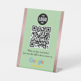 Google Review QR Code Pedestal Sign for Business 台座サイン