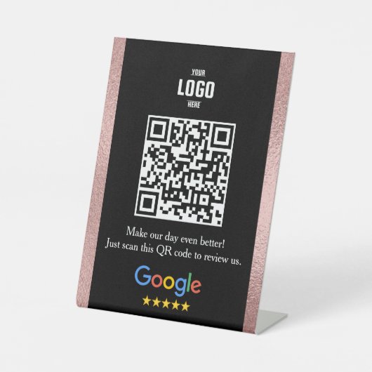 Google Review QR Code Pedestal Sign for Business 台座サイン (正面)