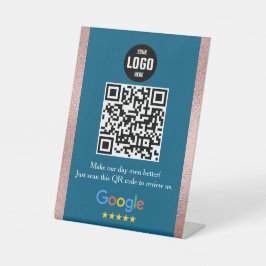 Google Review QR Code Pedestal Sign for Business 台座サイン