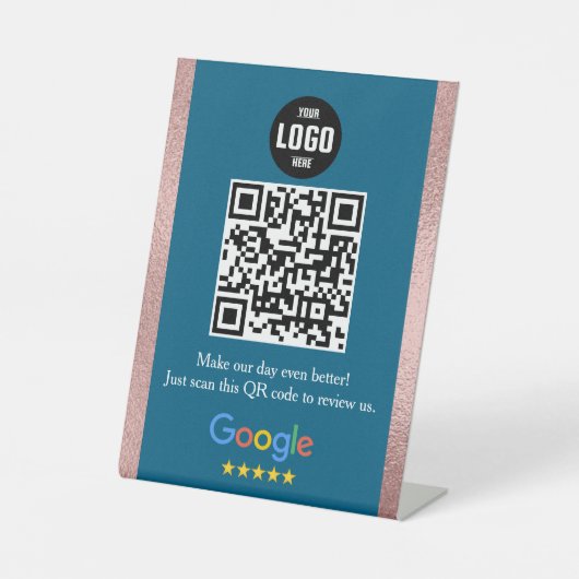 Google Review QR Code Pedestal Sign for Business 台座サイン (正面)
