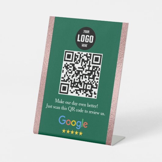 Google Review QR Code Pedestal Sign for Business 台座サイン (正面)